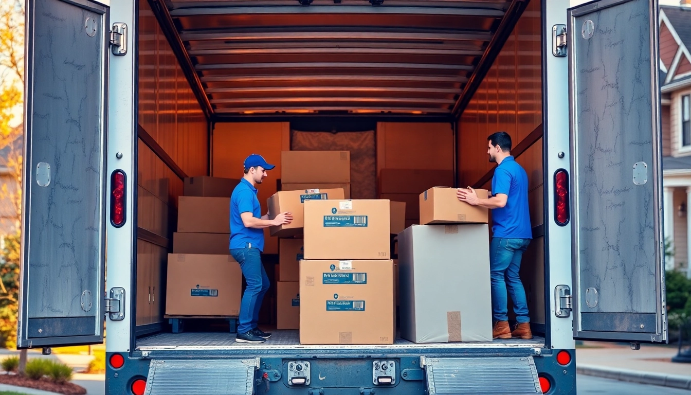 Experienced House movers Calgary AB carefully load furniture into a bright moving truck ensuring safe, stress-free relocation.