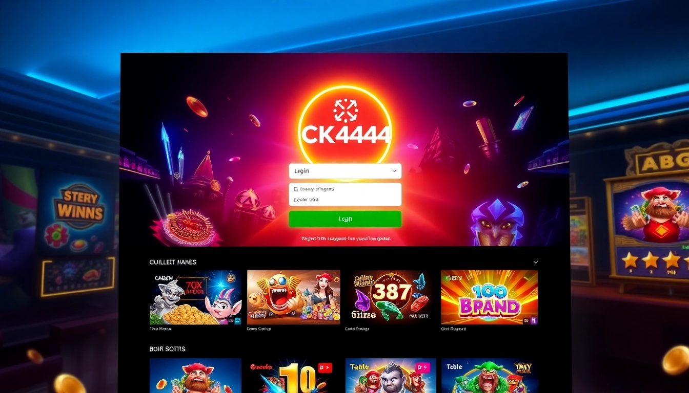 Click on the ck4444 login button to access a secure, user-friendly gaming dashboard with vibrant visuals and seamless navigation, enhancing your online experience.