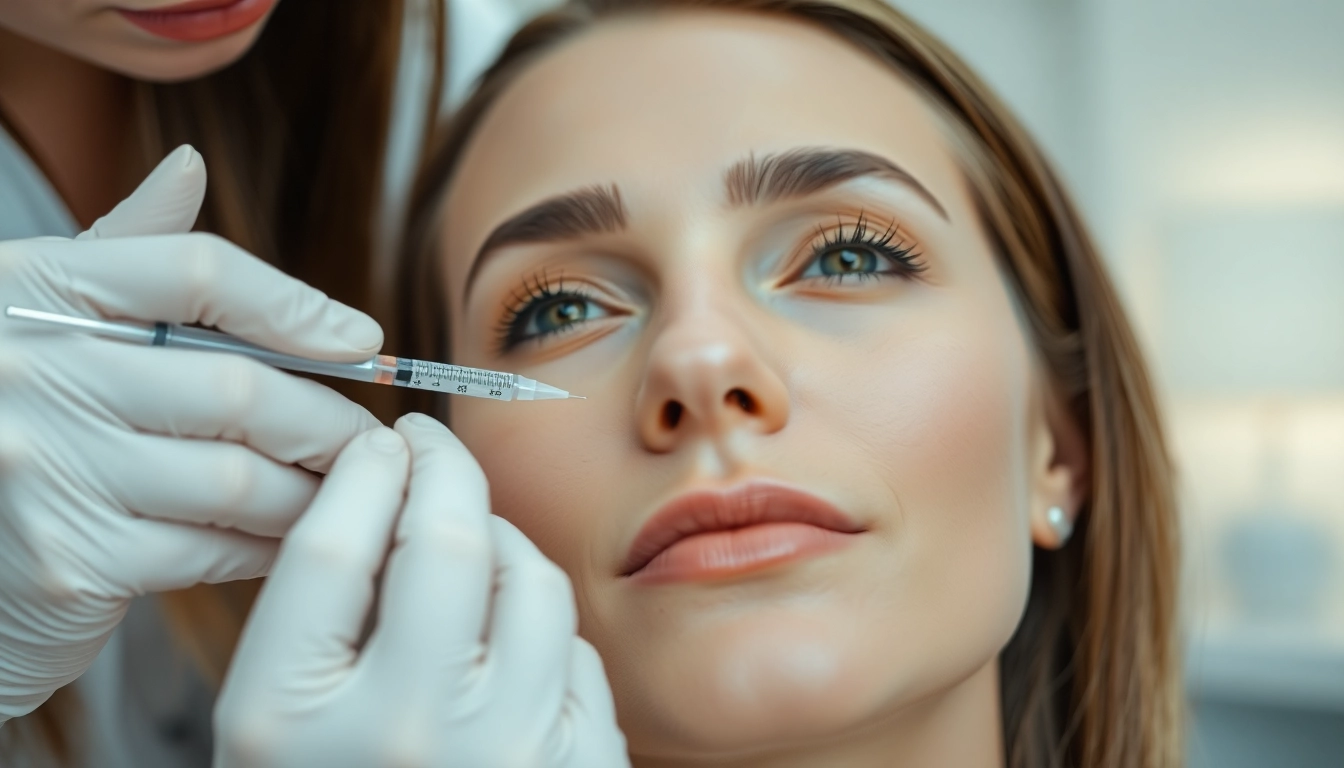 Botulinumtoxin injection in Zürich clinic, showcasing expert treatment for facial wrinkle smoothing with natural results.