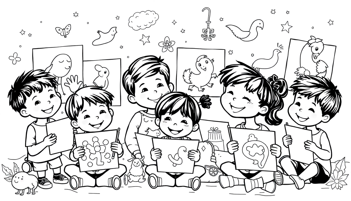 Coloring Pages Printables featuring playful animal and holiday designs for children to color and learn.