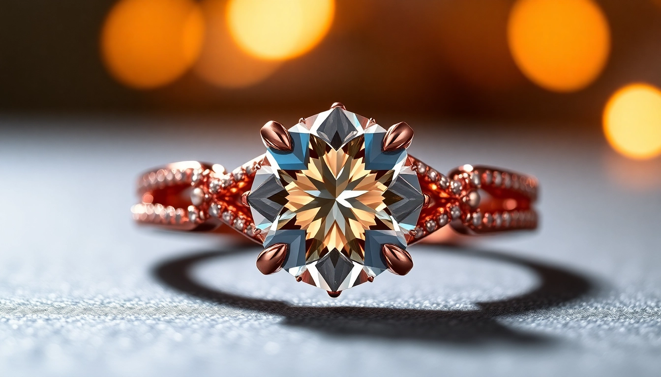 Elegant red gold engagement ring with a sparkling diamond, highlighting craftsmanship for memorable proposals