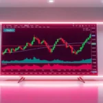 Trading view platform showcasing real-time market charts with bright colors and detailed